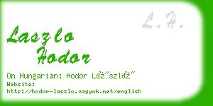 laszlo hodor business card